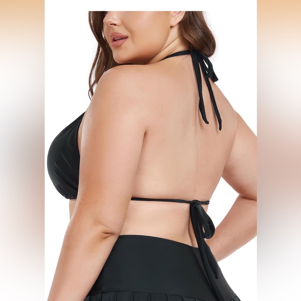 Talisea Black High Waisted Bikini Set with Skirt – XXL (Brand New)